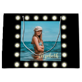 モダンスタイリッシュユニーク黒の正方形フォトフレーム ラージペーパーバッグ (正面)