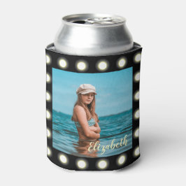 モダンスタイリッシュユニーク黒の正方形フォトフレーム 缶クーラー