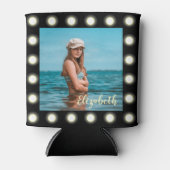 モダンスタイリッシュユニーク黒の正方形フォトフレーム 缶クーラー (正面)