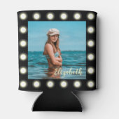 モダンスタイリッシュユニーク黒の正方形フォトフレーム 缶クーラー (裏面)