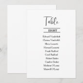 モダンスタイリッシュ優雅な結婚式の座席表 招待状 (正面/裏面)