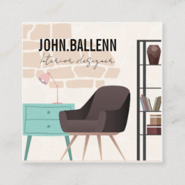 モダンスタイリッシュ内意匠名刺 スクエア名刺