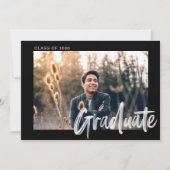 モダンスタイリッシュ卒業式 招待状 (正面)