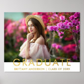 モダンスタイリッシュ大学院写真金ゴールド 箔ポスター (正面)