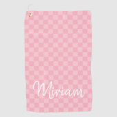 モダンスタイリッシュ市松模様にモノグラムの ゴルフタオル (正面)