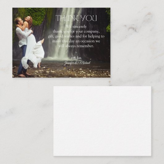 モダンスタイリッシュ感謝していは写真を結婚台本する ノートカード (正面/裏面)