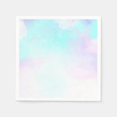 モダンスタイリッシュ抽象芸術ブルーとパープルの水色 スタンダードカクテルナプキン (正面)