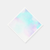 モダンスタイリッシュ抽象芸術ブルーとパープルの水色 スタンダードカクテルナプキン (角)