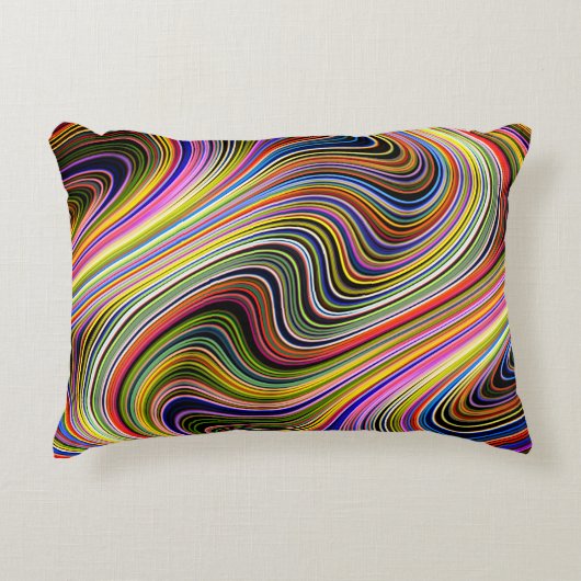 モダンスタイリッシュ数々の線 アクセントクッション (正面)