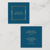 モダンスタイリッシュ海青金ゴールドプロフェッショナル スクエア名刺 (正面/裏面)