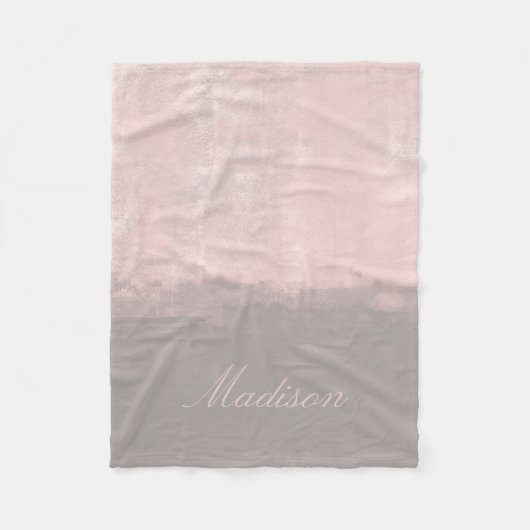 モダンスタイリッシュ淡いピンク フリースブランケット (正面)
