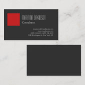 モダンスタイリッシュ灰色エレガント赤 名刺 (正面/裏面)