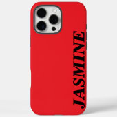 モダンスタイリッシュ無地の名前をカスタムするCLASIC赤色 Case-Mate iPhoneケース (裏面)