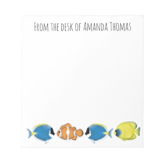 モダンスタイリッシュ熱帯魚海洋生物 ノートパッド (正面)