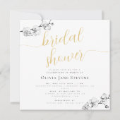 モダンスタイリッシュ白黒ブライダルシャワー 招待状 (正面)