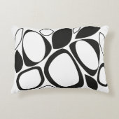 モダンスタイリッシュ白黒抽象芸術パターン アクセントクッション (正面)