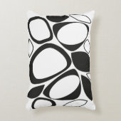 モダンスタイリッシュ白黒抽象芸術パターン アクセントクッション (正面(垂直))