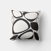 モダンスタイリッシュ白黒抽象芸術パターン クッション (正面)