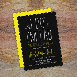 モダンスタイリッシュ白黒黄離婚パーティー 招待状