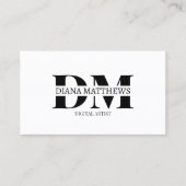 モダンスタイリッシュ白黒、プロフェッショナル写真 名刺 (正面)