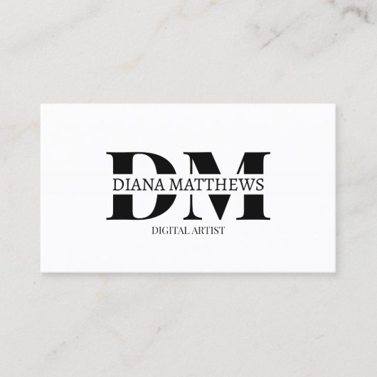 モダンスタイリッシュ白黒、プロフェッショナル写真 名刺 (正面)