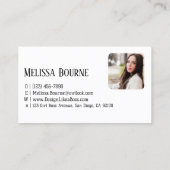 モダンスタイリッシュ白黒、プロフェッショナル写真 名刺 (裏面)