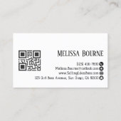 モダンスタイリッシュ白黒、プロフェッショナルQRコード 名刺 (裏面)