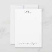 モダンスタイリッシュ素朴エレガントブラック・ボウ水玉模様 サンキューカード (正面)