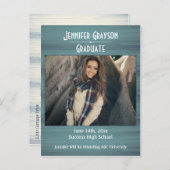 モダンスタイリッシュ素朴写真卒業 案内ポストカード (正面/裏面)