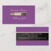 モダンスタイリッシュ紫 – メイク・リップ 名刺 (正面/裏面)