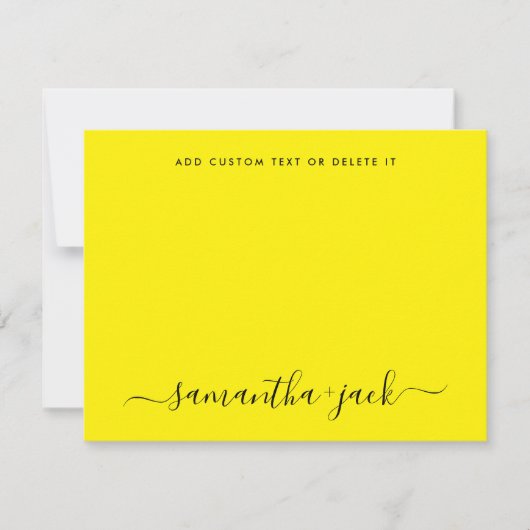 モダンスタイリッシュ結婚のスクリプエレガントト ノートカード (正面)