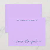 モダンスタイリッシュ結婚のスクリプエレガントト ノートカード (正面/裏面)