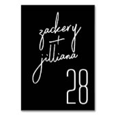 モダンスタイリッシュ結婚名前をカスタムする テーブルナンバー (裏面)