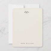 モダンスタイリッシュ線モノグラム文房具 ノートカード (正面)
