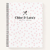 モダンスタイリッシュ赤面水玉模様空白のレシピ本 ノートブック (正面)