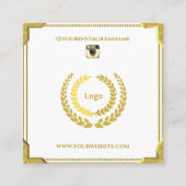 モダンスタイリッシュ金ゴールドエレガント スクエア名刺 (正面)