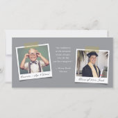 モダンスタイリッシュ金ゴールドグストライプレイ写真卒業 サンキューカード (裏面)