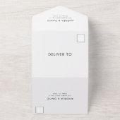 モダンスタイリッシュ金ゴールドワックスシールQRコードRSVP結婚の オールインワン招待状 (外側)