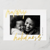 モダンスタイリッシュ金ゴールド写真haphaphaphaphaphy 箔シーズンカード (正面)