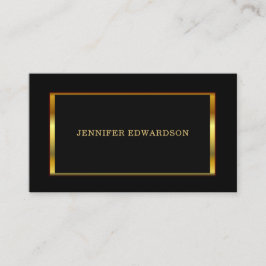 モダンスタイリッシュ金ゴールド枠ブラックプロフェッショナル 名刺