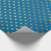 モダンスタイリッシュ金ゴールド王室の水玉模様 ラッピングペーパー (角)