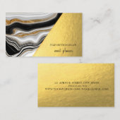 モダンスタイリッシュ金ゴールド白黒 名刺 (正面/裏面)