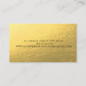 モダンスタイリッシュ金ゴールド白黒 名刺 (裏面)