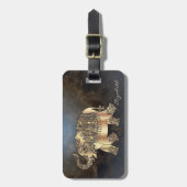 モダンスタイリッシュ金ゴールド象 ラゲッジタグ (正面縦)
