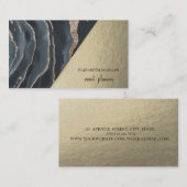 モダンスタイリッシュ金ゴールド黒大理石、ジオメトリック 名刺 (正面/裏面)