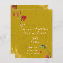 モダンスタイリッシュ金ゴールド 出欠カード