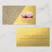 モダンスタイリッシュ金ゴールド、大理石、幾何学的、ロータス 名刺 (正面/裏面)