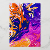 モダンスタイリッシュ銀河系ウェー結婚ブ・シルバー 箔招待状 (裏面)