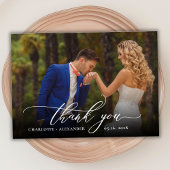 モダンスタイリッシュ2写結婚真サンキューカード サンキューカード