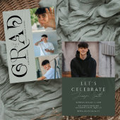 モダンスタイリッシュ4写真卒業 招待状